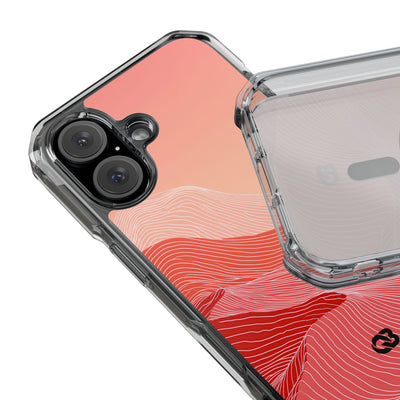 Red Impact MagSafe Phone Case for iPhone - Crimson Ridge Contour