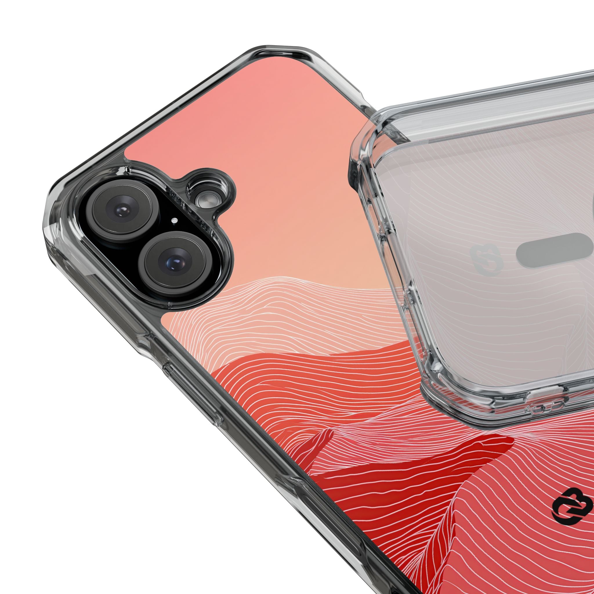 Red Impact MagSafe Phone Case for iPhone - Crimson Ridge Contour