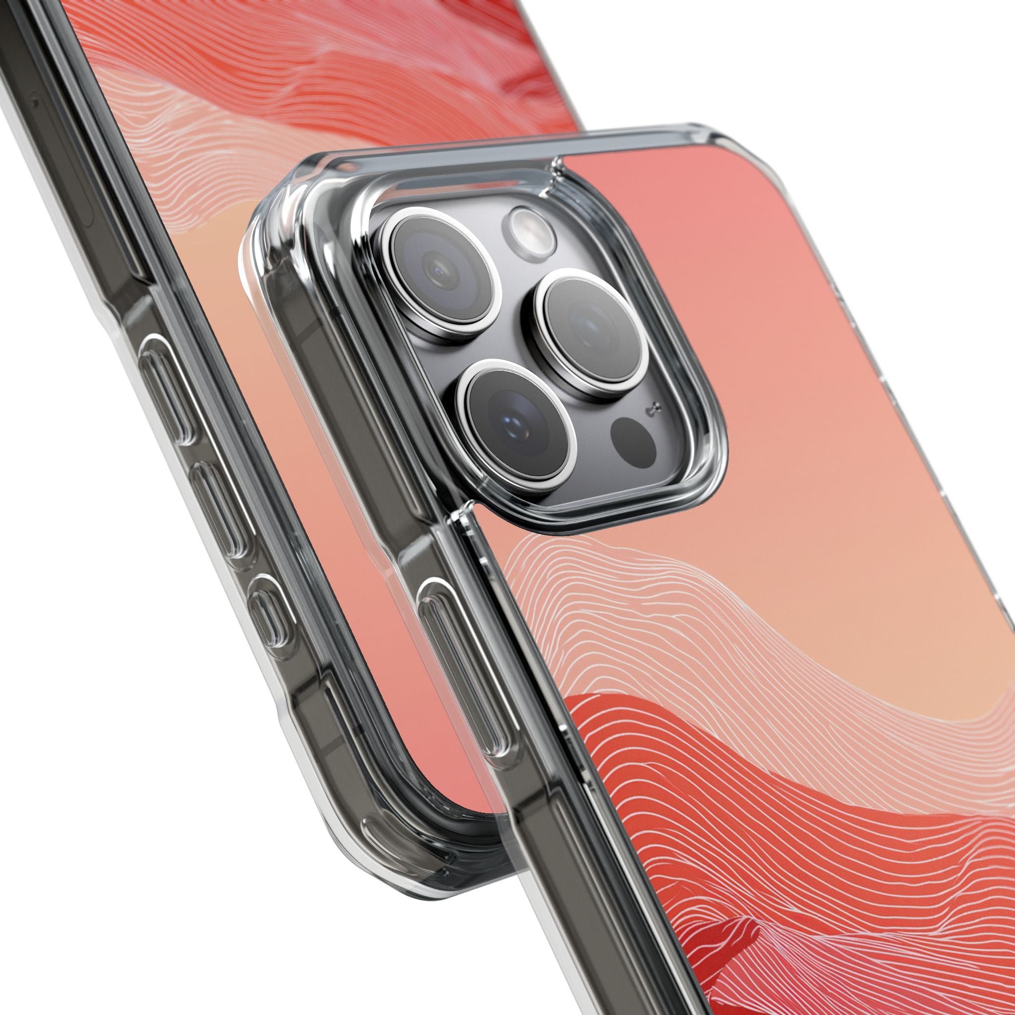 Red Impact MagSafe Phone Case for iPhone - Crimson Ridge Contour