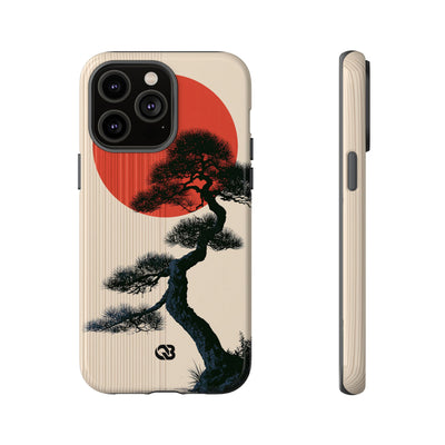 Beige Tough Phone Case for iPhone - Kyoto Crimson Pine