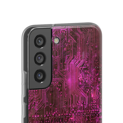 Magenta Circuit Trace · Lite Phone Case for Samsung · Pink