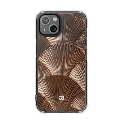 Rose Gilded Fan · Clear Impact Magnetic Phone Case for iPhone · Gold