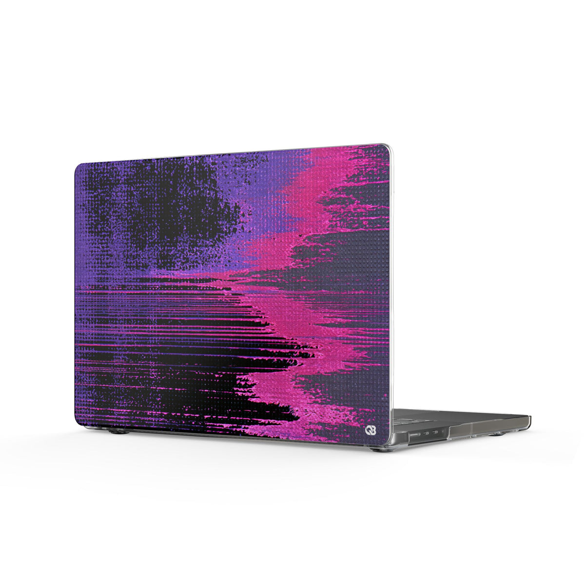 Neon Signal Shift · Clear Hard Case for MacBook · Purple