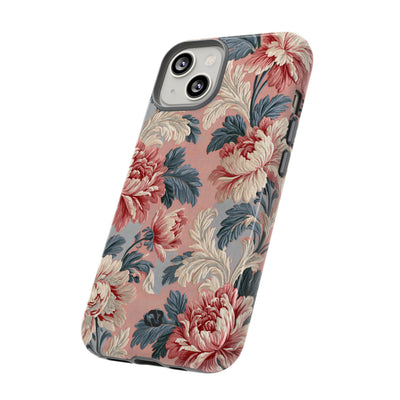 Blush Peony Jacquard · Tough Phone Case for iPhone · Pink