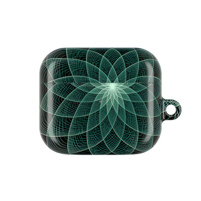 Verdant Harmonic Bloom · Hard Case for AirPods & AirPods Pro · Black