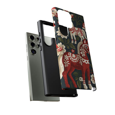 Nordic Dala Meadow · Tough Phone Case for Samsung · Red