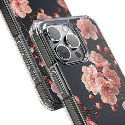 Midnight Sakura Bloom · Clear Impact Magnetic Phone Case for iPhone · Pink