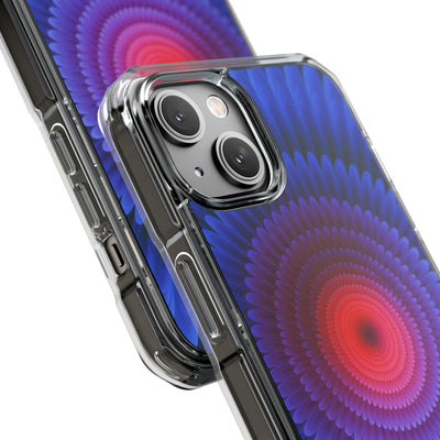 Radial Spectrum Bloom · Clear Impact Magnetic Phone Case for iPhone · Blue