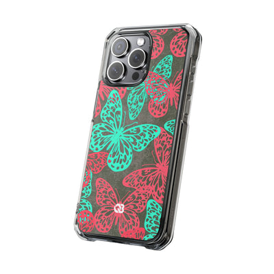 Electric Papillon · Clear Impact Magnetic Phone Case for iPhone · Pink