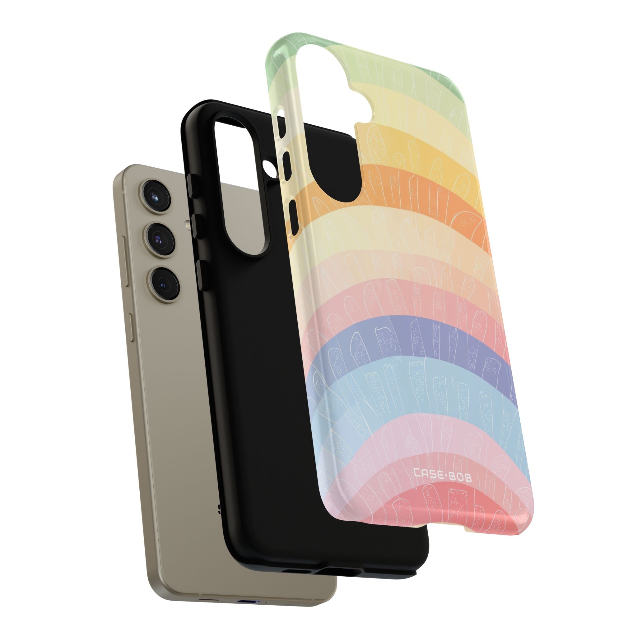 Pastell Regenbogen Bänder Samsung S24 Plus Case - Tough