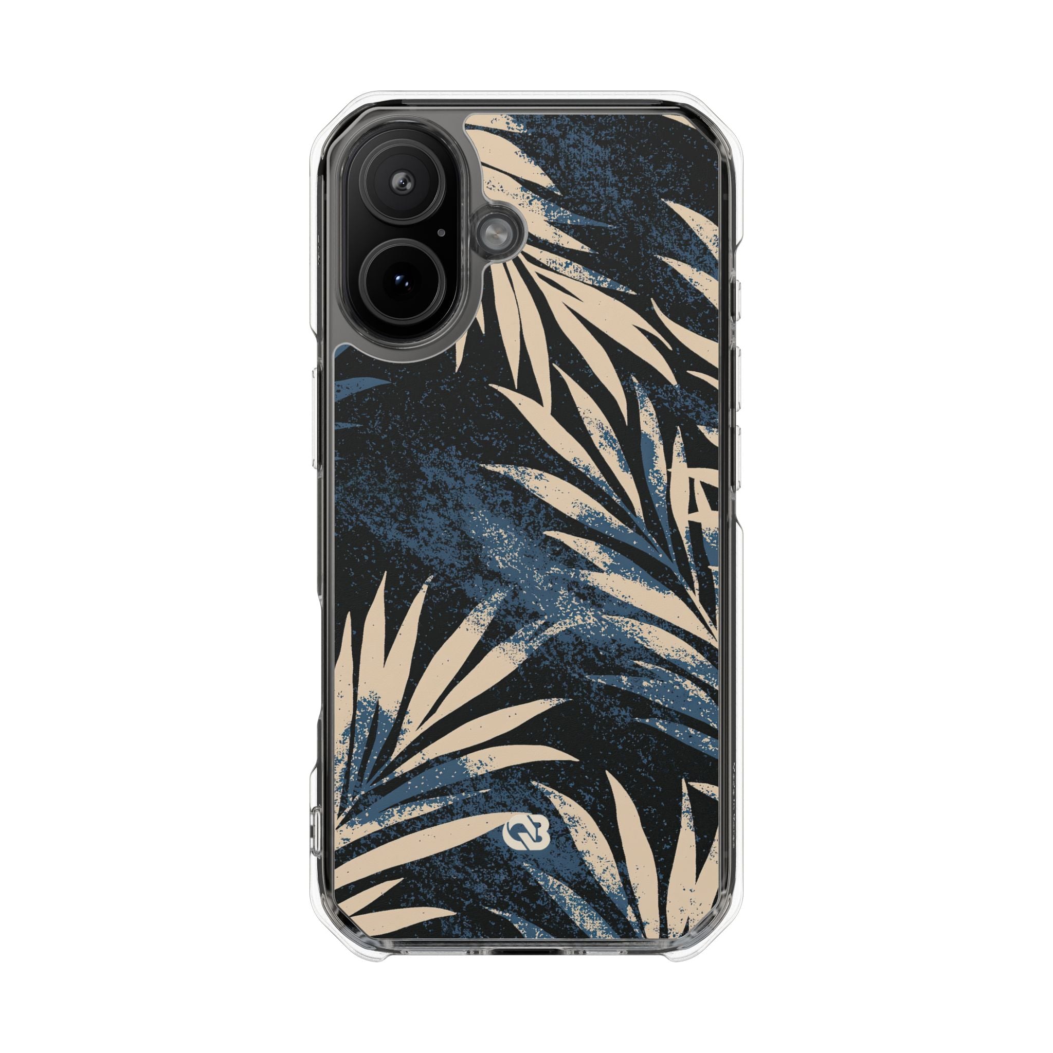 Blue Impact MagSafe Phone Case for iPhone - Midnight Indigo Palm