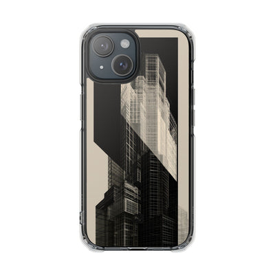 Beige Impact MagSafe Phone Case for iPhone - Monolith Urban Grid