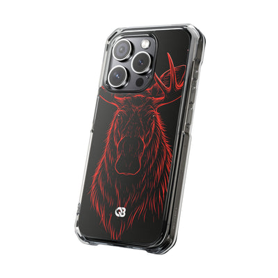 Nordic Moose Contour · Clear Impact Magnetic Phone Case for iPhone ·  Red