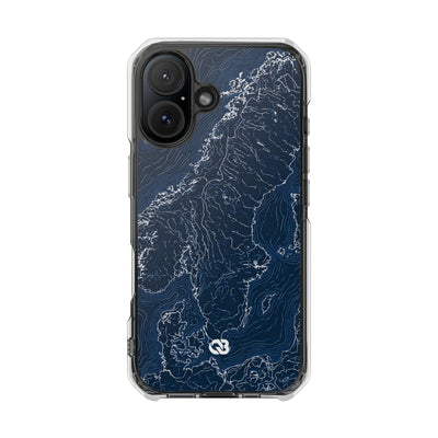 Nordic Contour Chart · Clear Impact Magnetic Phone Case for iPhone · Blue