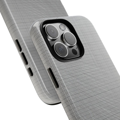 Grey Tough Phone Case for iPhone - Chrome Mesh Warp