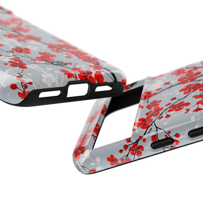 Grey Tough Phone Case for Google Pixel - Crimson Sakura Slate