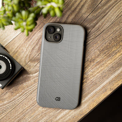 Grey Tough Phone Case for iPhone - Chrome Mesh Warp