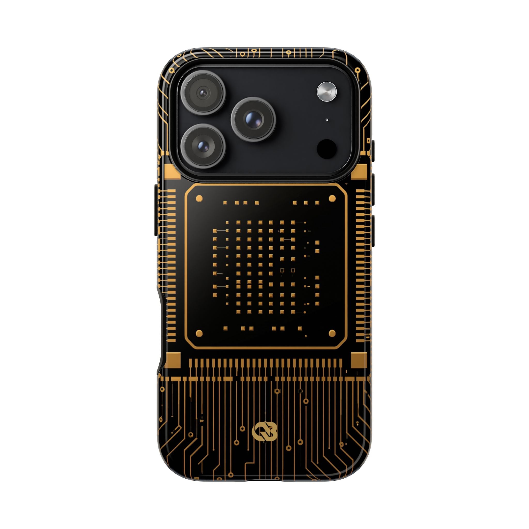 Gold Tough Phone Case for iPhone - Cyber Gold Processor