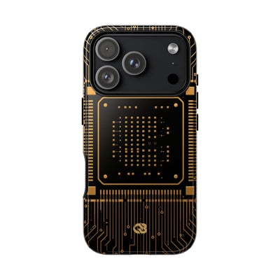 Gold Tough Phone Case for iPhone - Cyber Gold Processor