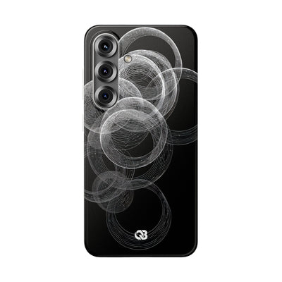 Black Lite Phone Case for Samsung - Kinetic Wireframe Orbit