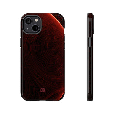 Red Tough Phone Case for iPhone - Crimson Flare Flux