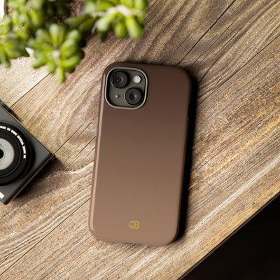 Brown Tough Phone Case for iPhone - Smoked Caramel Fade