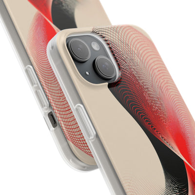 Red Lite Phone Case for iPhone - Crimson Grid Vortex