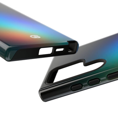 Black Tough Phone Case for Samsung - Electric Prism Grain