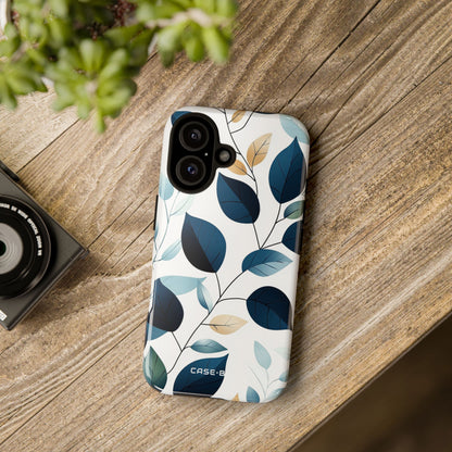 Navy Leaf Veins iPhone 16 Case - Tough