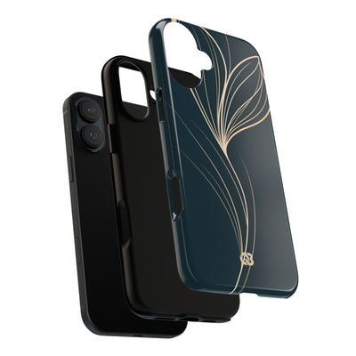 Teal Tough Phone Case for iPhone - Sandstone Silk Flora