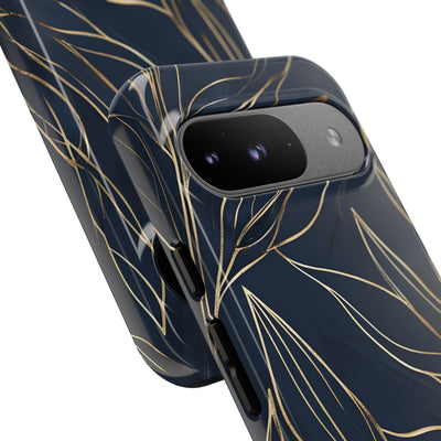 Gilded Navy Foliage · Tough Phone Case for Google Pixel