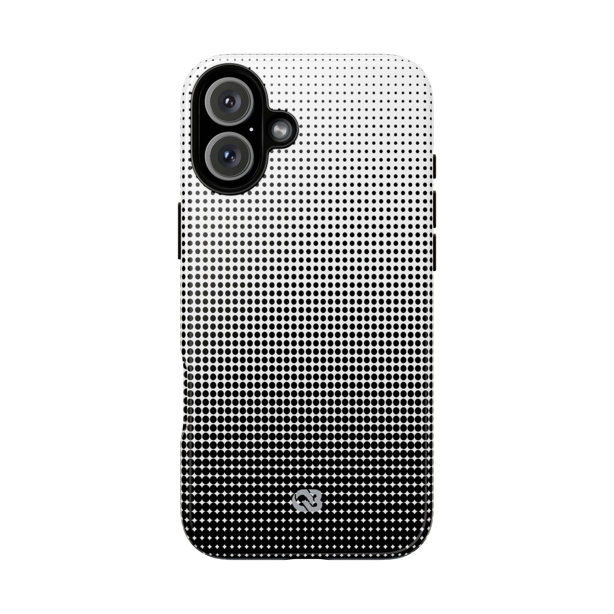 Black Tough Phone Case for iPhone - Obsidian Halftone Flux