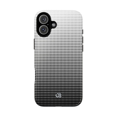 Black Tough Phone Case for iPhone - Obsidian Halftone Flux