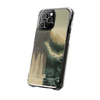 Beige Impact MagSafe Phone Case for iPhone - Veridian Data Ridge
