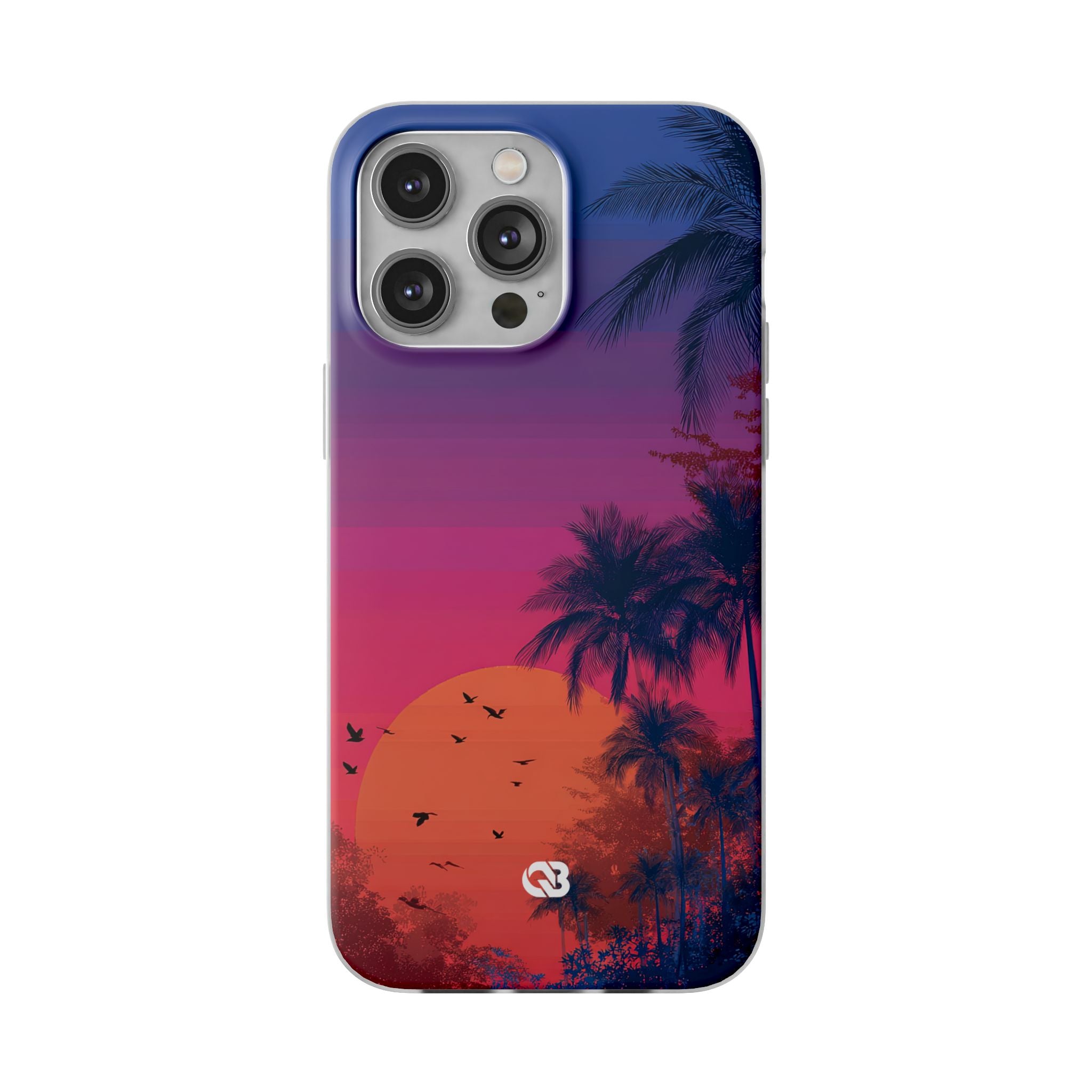 Neon Horizon Palms · Soft Capa para iPhone