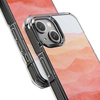 Alpenglow Ridge Vista · Clear Impact Magnetic Phone Case for iPhone · Orange