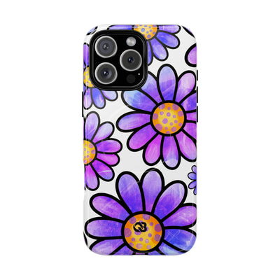 Violet Grunge Bloom · Tough+ Handyhülle für iPhone · Magsafe