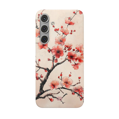 Crimson Silk Flora · Soft Phone Case for Samsung