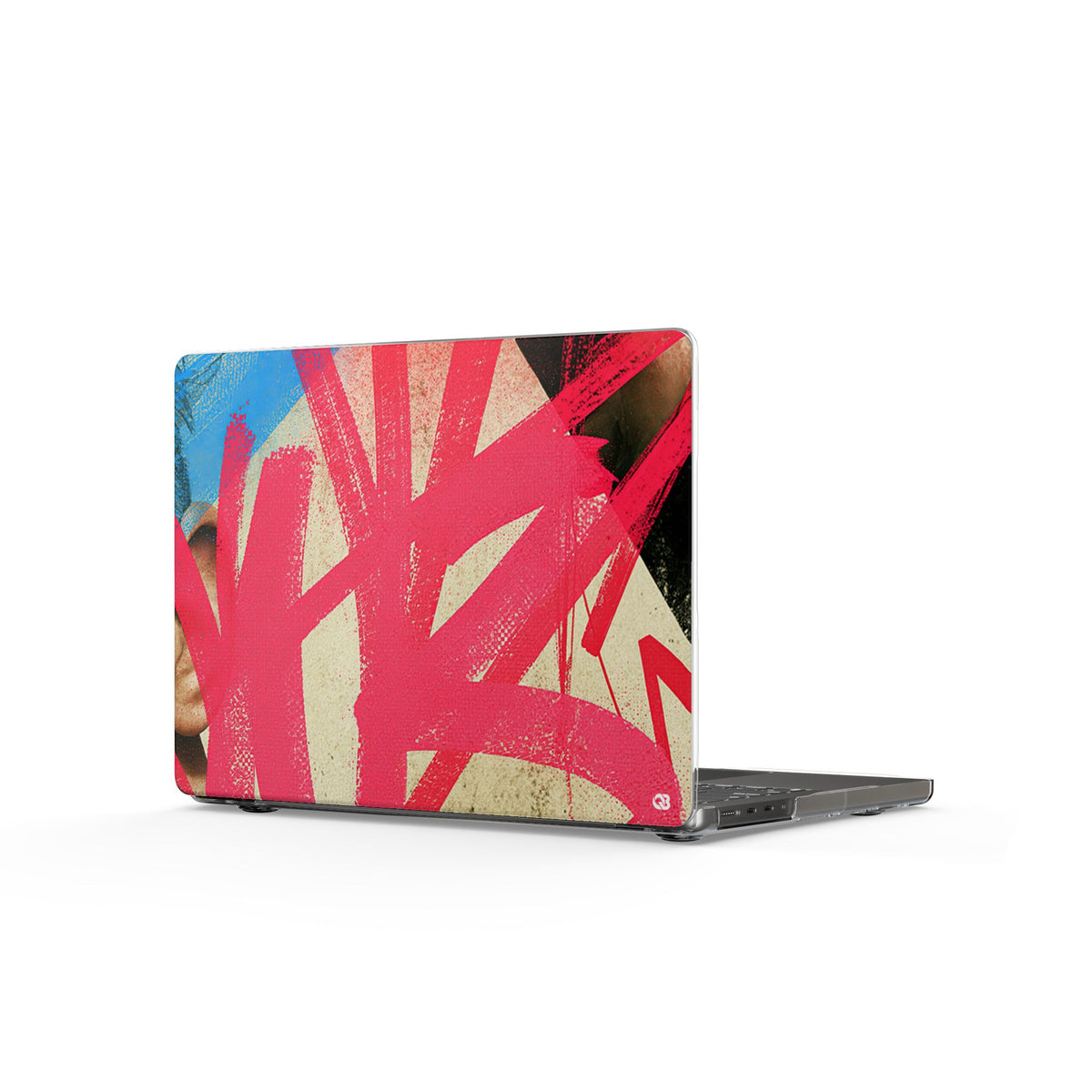 Neon Spray Tag · Clear Hard Case for MacBook · Pink