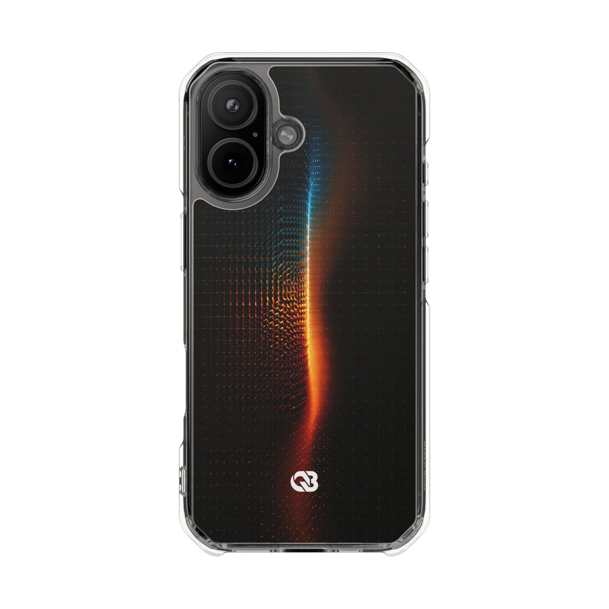 Luminous Refraction Grid · Clear Impact Magnetic Phone Case for iPhone · Black