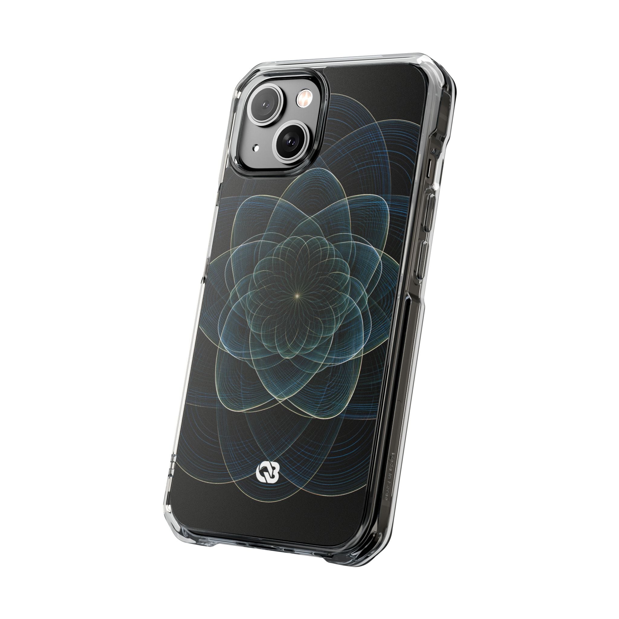 Blue Impact MagSafe Phone Case for iPhone - Celestial Wireframe Bloom