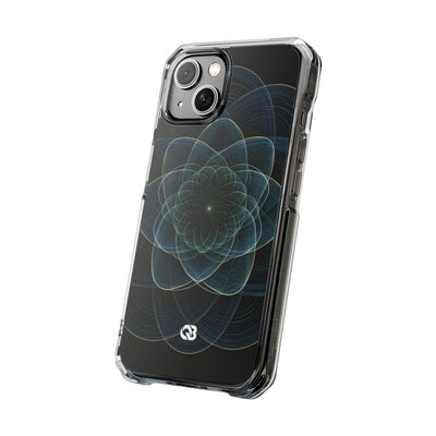 Blue Impact MagSafe Phone Case for iPhone - Celestial Wireframe Bloom