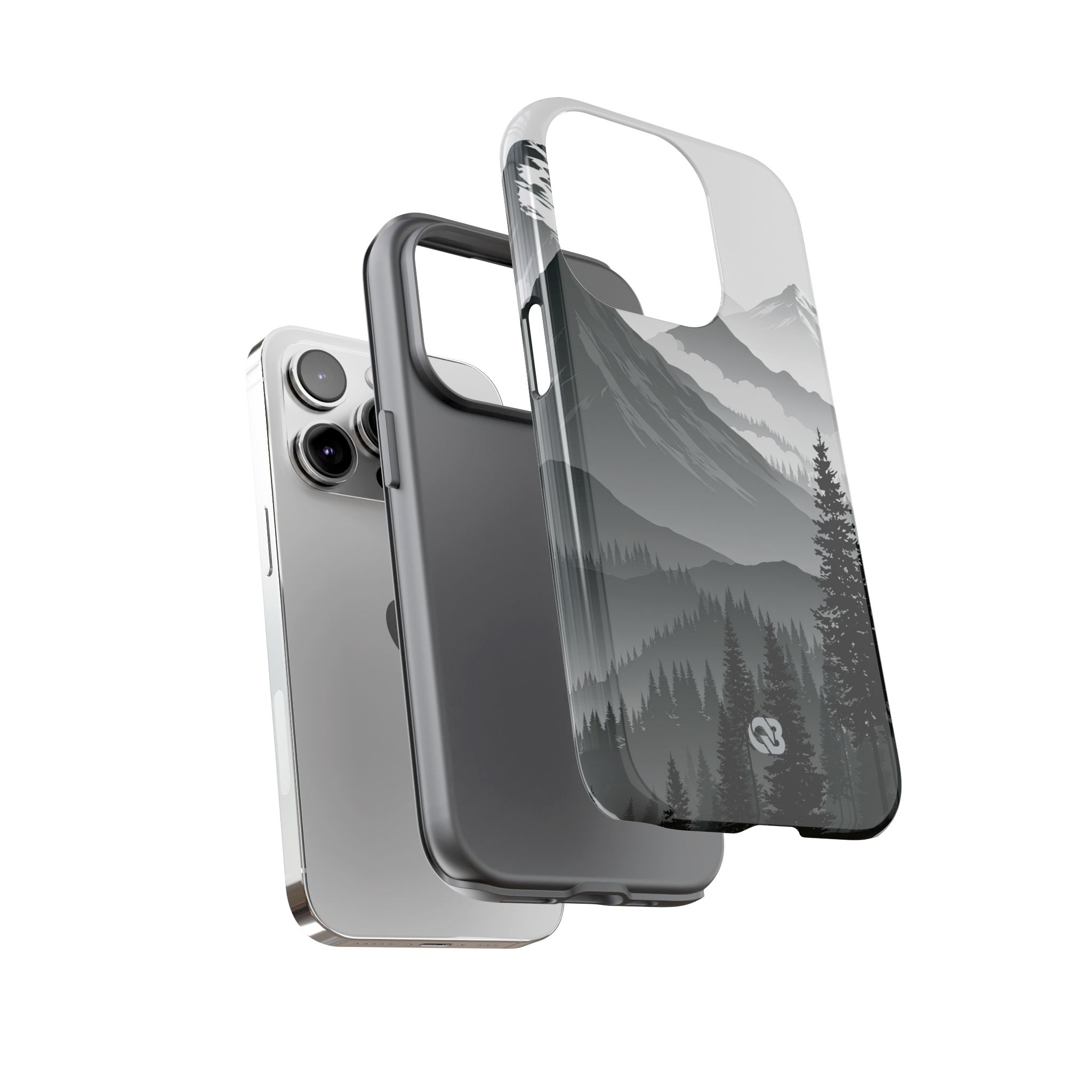 Grey Tough Phone Case for iPhone - Granite Ridge Mist