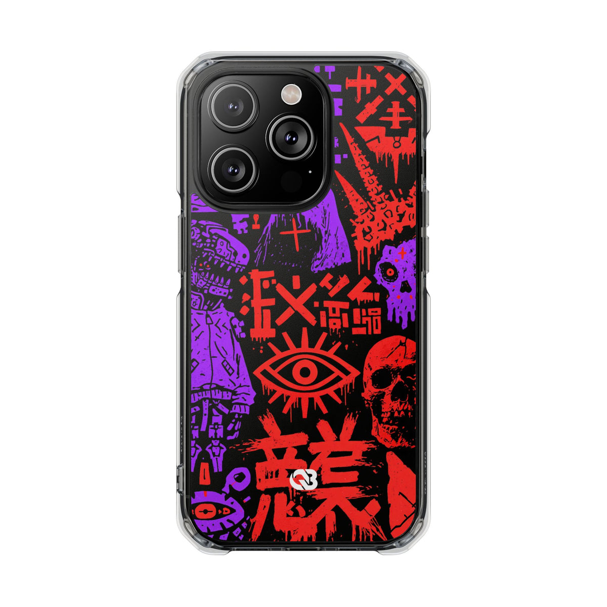 Underground Cyber Glyphs · Clear Impact Magnetic Phone Case for iPhone · Black