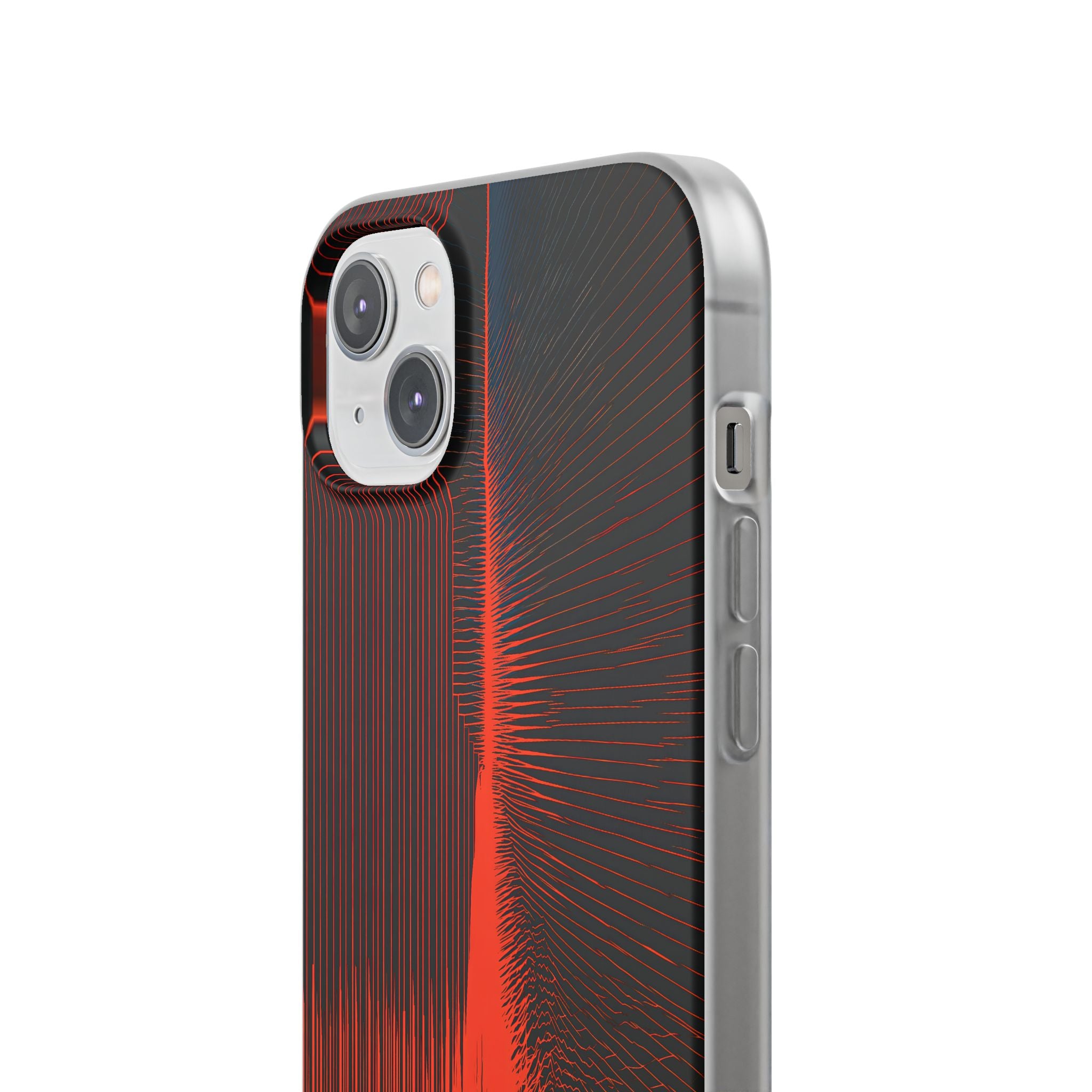 Red Lite Phone Case for iPhone - Crimson Frequency Pulse