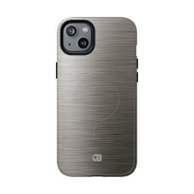 Grey Tough 2.0 Magsafe Phone Case for iPhone - Brushed Industrial Steel