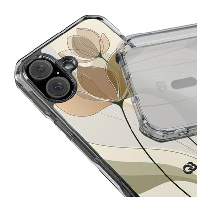 Translucent Petal Contour · Clear Impact Magnetic Phone Case for iPhone ·  Beige