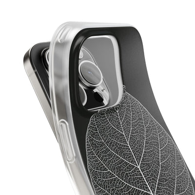 Black Lite Phone Case for iPhone - Bleached Leaf Lattice