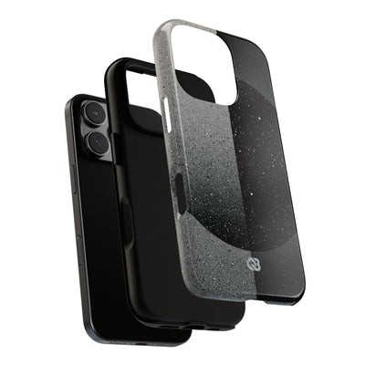 Black Tough Phone Case for iPhone - Lunar Static Orbit