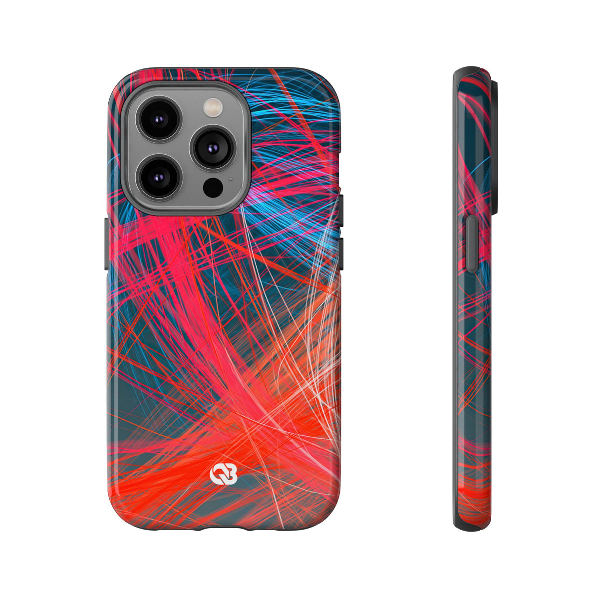 Neon Fiber Stream · Tough Phone Case for iPhone · Red